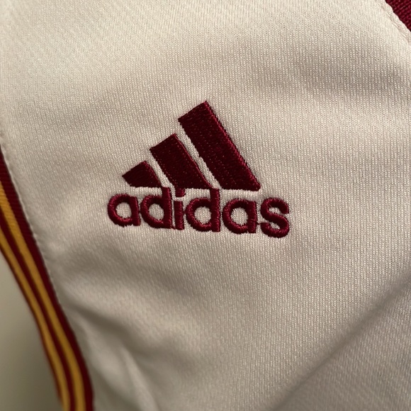 Adidas Sleeveless Jersey- “IRVING” #2 - white with maroon & gold trim SZ Y-Lg - Picture 2 of 6